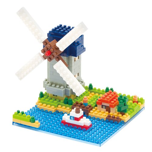 Kinderdijk Windmill Nanoblock Constructible Figure
